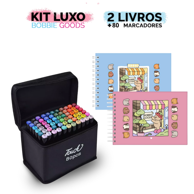 Kit 2 Livros Bobbie Goods Capa Dura + Canetas Touch