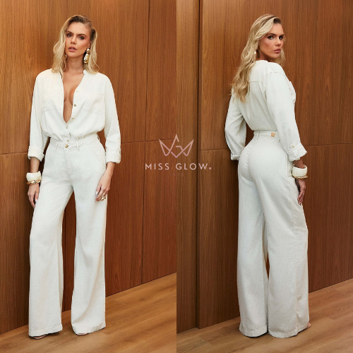 [COMPRE 1 LEVE 2] Calça Modeladora Pantalona 100% Linho Premium