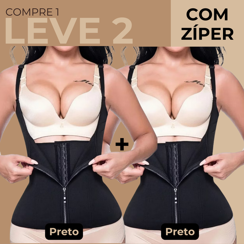 Cinta Lipo Modeladora - Alta compressão com ziper [COMPRE 1 LEVE 2]