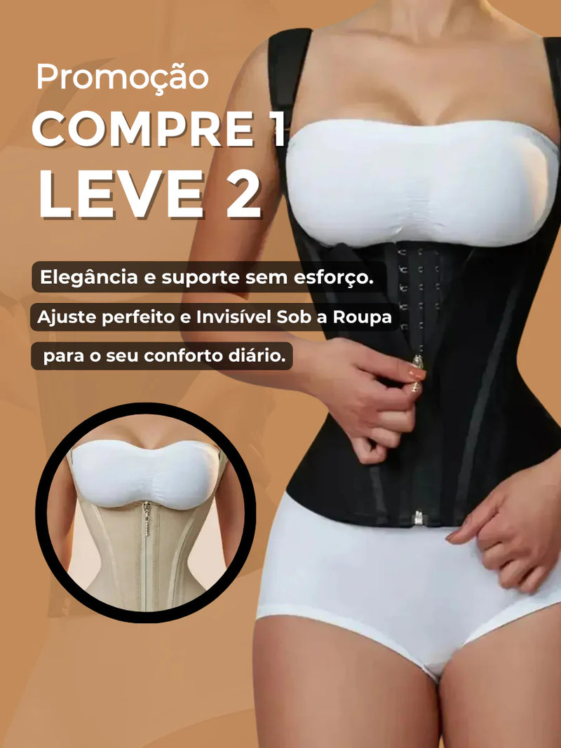 Cinta Lipo Modeladora - Alta compressão com ziper [COMPRE 1 LEVE 2]