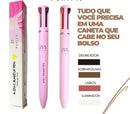 Makeup PEN 4 em 1: Delineador, Sobrancelha, Iluminador, Batom & Blush