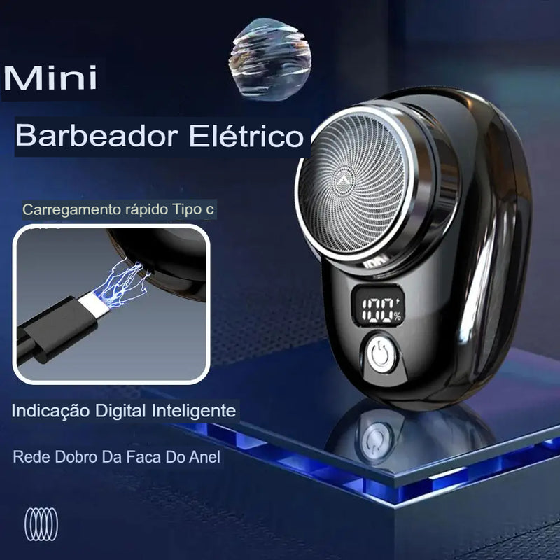 Kit Mini Barbeador Elétrico Barber Glow + Aparador [+ Estojo de Viagem GRÁTIS]