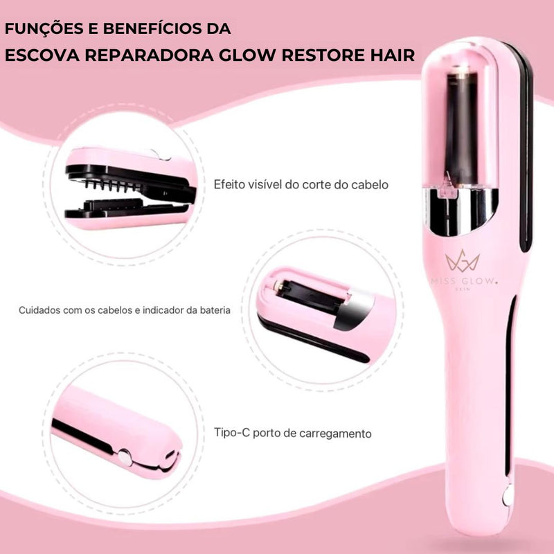 Escova Reparadora de Pontas Duplas - Glow Restore Hair