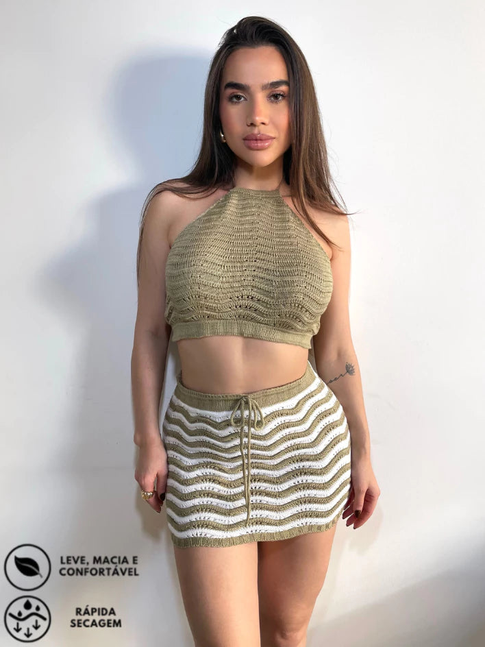 Conjunto Tricô Praia Premium